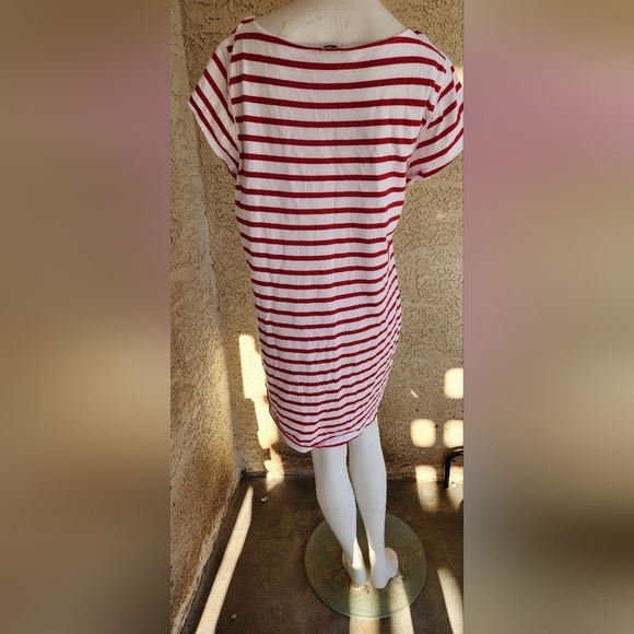Milly For Design Nation Red & White Striped T-Shirt Dress. ‎ yarn dyed - Picture 4 of 6